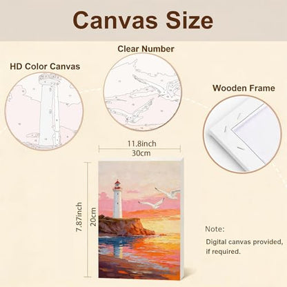 Gemozaic 4 Pack Beach Framed Paint by Numbers Kit for Adults, 8 x 12 Inch - color: BKH2385-BKH2388