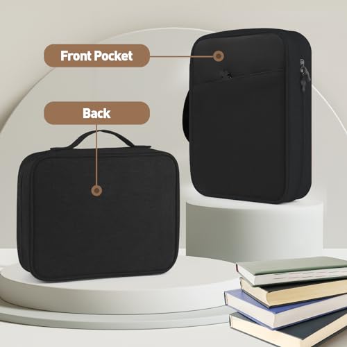 Bible Cover Bag With For Women Men Scripture Study Carrying Book Cover - color: Black