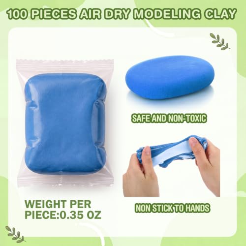 VioraWhite 100 Pcs Air Dry Clay Bulk Modeling Clay for Kids Lightweight Foam Modeling Clays DIY Molding Clays for Kids Adults Crafts Gifts School Project Supplies (Blue) - color: Blue