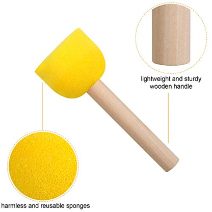 30 Pcs Round Sponges Brush Set, Round Sponge Brushes for Painting, Paint Sponges for Acrylic, Painting Tools for Kids Arts and Crafts (4 Sizes) - size: 30 PCS