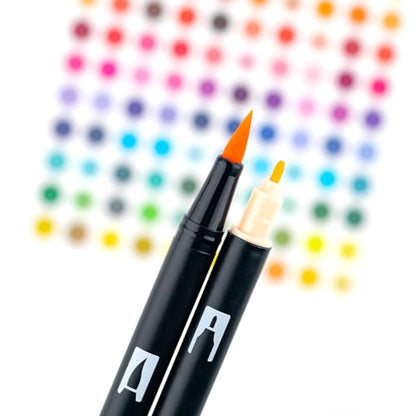 Tombow 72560 Dual Brush Pen Art Markers, Manga Illustration, Flower 6-Pack
