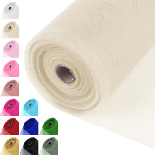 Ivory Tulle Fabric Roll 54 Inch x 40 Yards Tulle Ribbon - color: Ivory, size: 54 Inch X 40 Yards