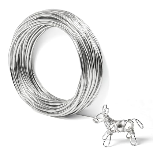 32 ft Silver Aluminum Craft Wire, 9 Gauge 3mm Bendable Armature Wire - color: Silver, size: 9 Gauge, 32 ft