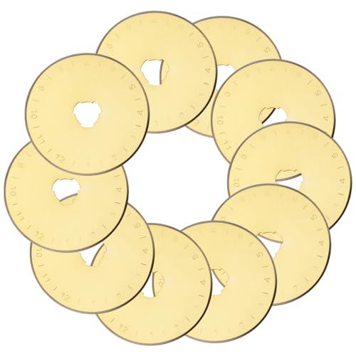 Mesee 10 Pieces Titanium Coated Rotary Cutter Blade Set 45mm Replacement Rotary Blades Round Cutting Blades Refill Accessory for Quilting Scrapbooking Sewing Fabric Paper Arts Crafts