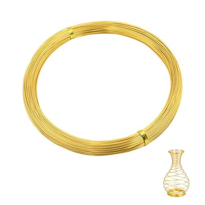 18 Gauge Aluminum Craft Wire, 164FT 1mm Gold Bendable Metal Wire | Anodized Jewelry Wire for Crafts, Jewelry Making, Floral Arranging, Sculpting, Armature, Bonsai, Wire Wrapping, Lightweight - size: 18, style: Gold