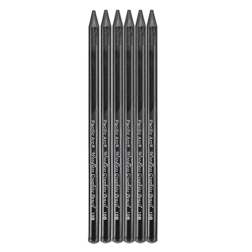 Pacific Arc Woodless Graphite Pencil 6 Pack Set, 10B, for Sketching, Drawing, Coloring and Art - color: 10B