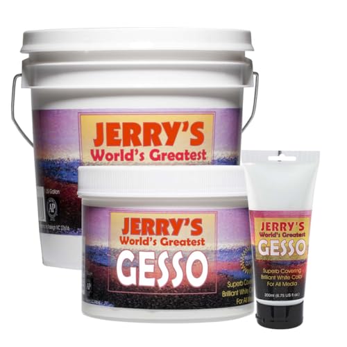 Jerry's World's Greatest Acrylic Ultra Bright White Gesso Primer - Non-Yellowing - Highly Pigmented Gesso Primer ideal for Students, Professionals, Artists - 200ml Tester Tube - size: 6.76 Fl Oz (Pack of 1)