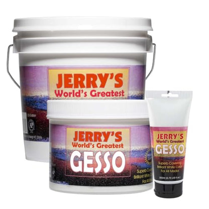 Jerry's World's Greatest Acrylic Ultra Bright White Gesso Primer - Non-Yellowing - Highly Pigmented Gesso Primer ideal for Students, Professionals, Artists - 200ml Tester Tube - size: 6.76 Fl Oz (Pack of 1)