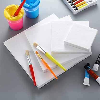 12 Pieces Assorted Size Mini Art Canvas Stretched for Craft Painting Drawing (4 Inches/ 6 Inches/ 8 Inches/ 10 Inches) - size: 4 Inches, 6 Inches, 8 Inches, 10 Inches