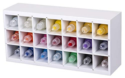 ArtBin 6828AG Paint Storage Tray, Art & Craft Supply Storage, Super Satchel System Accessory, Wall Mountable 21 Compartment Paint Organizer, White | (Pack of 6) - size: Pack of 6