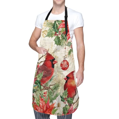 Imiss Waterproof Stain-Resistant Cooking Chef Aprons for Grill BBQ Baking 27 X 31 Inch - color: Red Bird