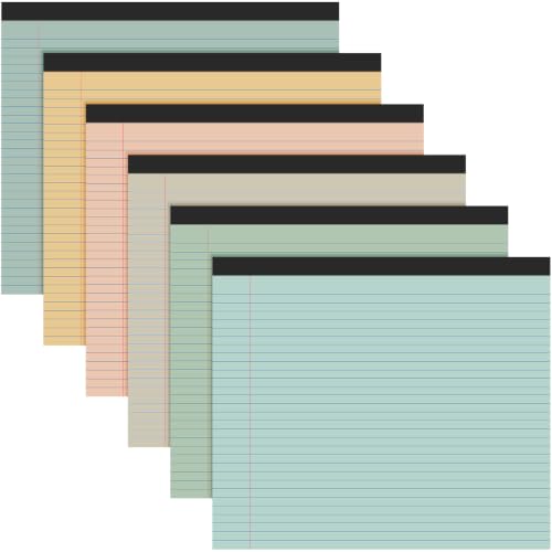 6 Pcs 11" x 9.5" Legal Pads College Ruled Notepad Landscape Notebook Horizontal Lined Notebook 80 Gsm Assorted Colors Paper Pastel Writing Pads for School Office, 40 Sheet (Earth Colors) - color: Earth Colors