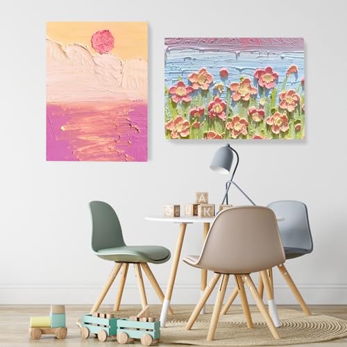 ESRICH Canvases for Painting 16x20 Inch, 3 Pack Flat Canvas Boards for Painting Cotton Primed Acid Free Large Blank Canvas Panels for Oil, Watercolor, Acrylic Paint, Gouache and Tempera. (Thk: 3mm) - size: 16*20in 3pack