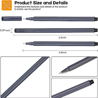 iBayam Fineliner Pens, Slim Barrel, Fine Point 0.38mm, Black Ink, 18 Count | Home, Office, School, Journaling, Writing, Note-Taking, Teacher Supplies - color: Black, size: 1 Count (Pack of 18)