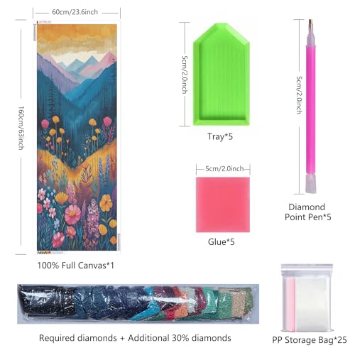 ZHUMUTO Large Diamond Painting Kits for Adults Mountain Wildflower - color: LZMT046
