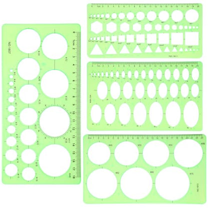 Dimeho Geometric Drawings Templates,4 Pcs Circle Shape Stencils for Drawing