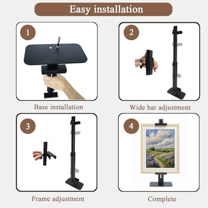 24''Adjustable Metal Tabletop Easel, Picture Frame Stand - color: Black