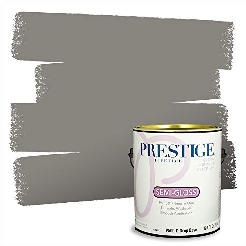 PRESTIGE Paints Interior Paint and Primer In One, 1-Gallon, Semi-Gloss, Comparable Match of Benjamin Moore Chelsea Gray - color: HC-168BM-PCM, size: 1 Count (Pack of 1)