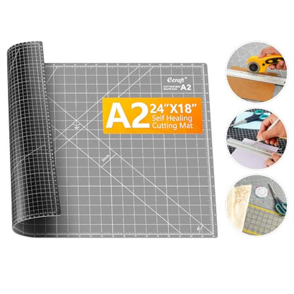 Self Healing Cutting Mat:18" x 24" Double Sided 5-Ply Hobby Mat, A2 Rotary Cutting Sewing Mat for Crafts, Fabric,Sewing,Quilting,Scrapbooking,Projects,Grey/Black - color: Grey/Black, size: 24"L x 18"W