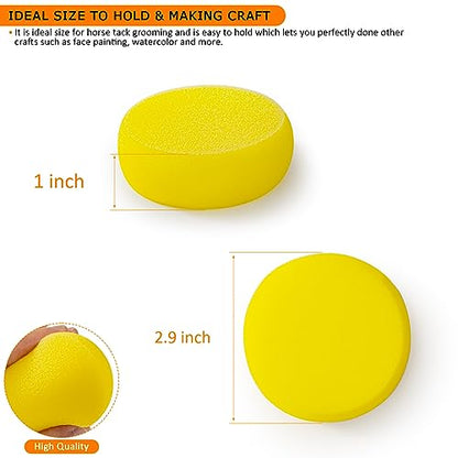 30 Pack Small Painting Sponges, 2.9 Inch Pottery Sponges | Paint Sponges for Acrylic Painting, Crafts, Ceramics, Household Use and More - Yellow Round Sponges