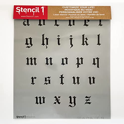 Stencil1 Old English Font Stencil 1" Alphabet Letters Painting Craft - size: 1" Letters