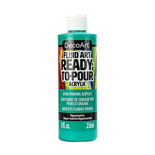 Deco Art DecoArt FluidArt Ready-To-Pour Acrylic Paint 8oz-Aquamarine - color: Aquamarine
