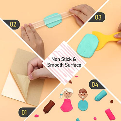 28Pcs Polymer Clay Cutter Tools, Pletpet Polymer Clay Tools Acrylic Roller/ 14 Sculpting Kits/ 7 Circle Shape Cutter/ 2 Acrylic Sheets for Press/ 2 Scarper/Needle Detail Shaping