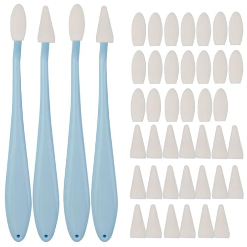 4pcs Paper Art Blending Blenders Stumps, Sketch Trimmer Erase Sponge Wiper, 2 Head Types, 40 Replacement Sponge Wipes, Sketch Drawing Tools Ideal for Highlighting, Shadowing, and Correcting Drawing - color: Blue