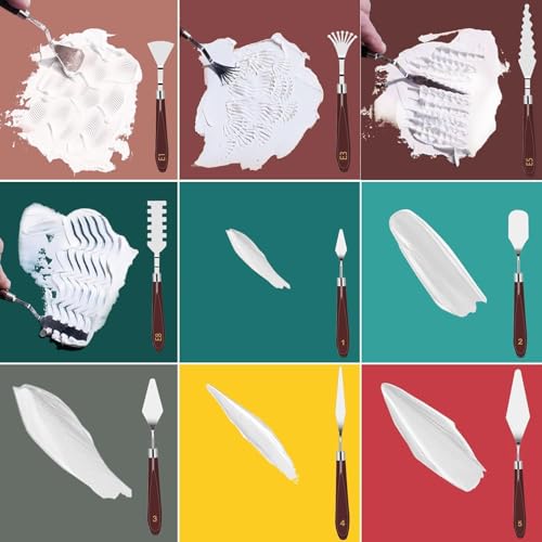 EEEKit Palette Knife Set: 15PCS - Painting Tools for Oil Canvas/Watercolor/Acrylic