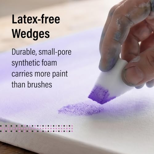 Artist's Choice Paint Sponge Wedges, Angled Foam Applicators, 100 Pack | Latex-Free, for Art, Crafts, Stencils, Faux Finish, Face Painting, Pumpkin Carving & Halloween Decor