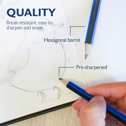 BAZIC PRODUCTS Drawing Drafting Pencils, 6B to 6H Graphite, 2-Pack | graphite grades 6B to 6H, sketching, shading, fine art, technical drawing, design work - size: 1 Count (Pack of 2)