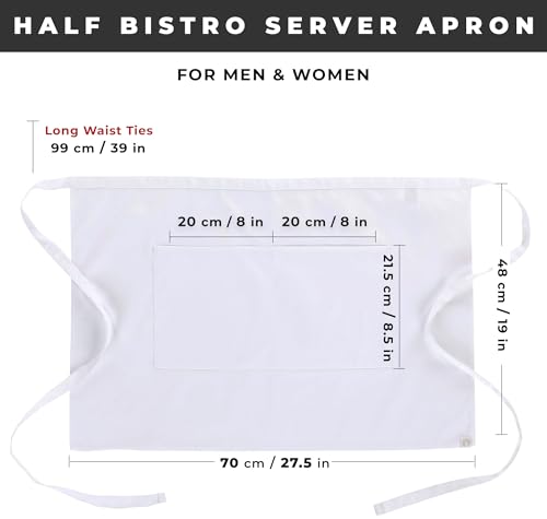 Chef Works Unisex Half Bistro Server Apron - color: White