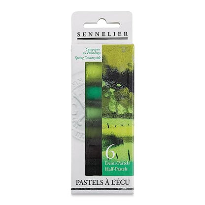 SENNELIER Extra-Soft French Pastel for Professional Artists, Half Pastel Spring insprired Set of 6 - color: Spring