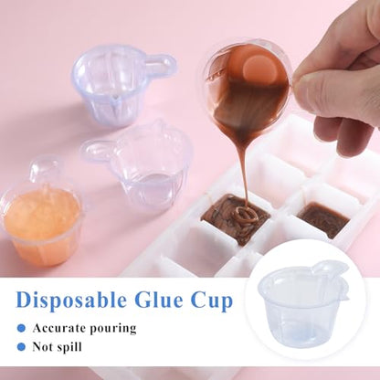 150Pcs 40ml Small Resin Mixing Cups, Disposable Plastic Measuring Cups | Clear, Paint Dispensing for Mixing Paint, Stain, Epoxy, Resin