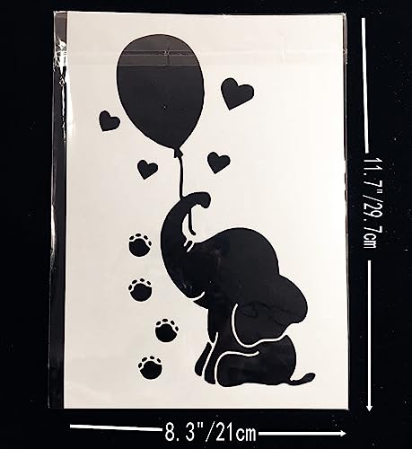 TIAMECH A4 Reusable Elephant Stencil for Painting - style: Elephant