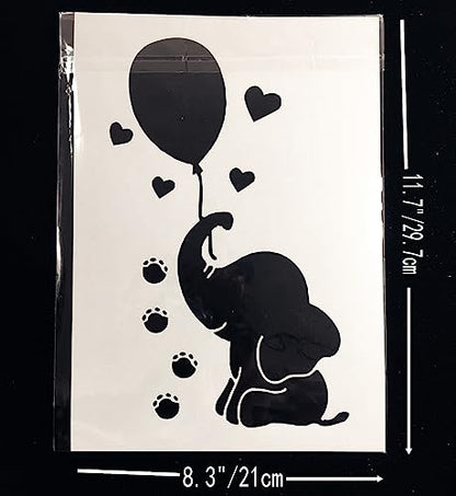 TIAMECH A4 Reusable Elephant Stencil for Painting - style: Elephant