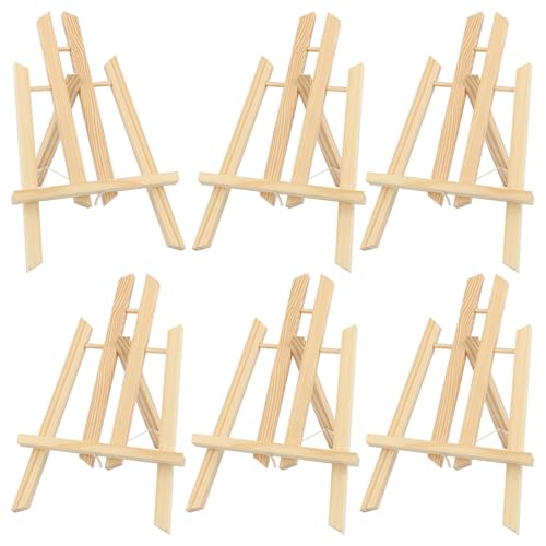 Yiksonyo 6 Pack 12 Inch Wooden Easel, Tabletop Wood Easels Stand, Wooden Easel for Painting, Art, and Crafts - size: 6 Pack 12 Inch