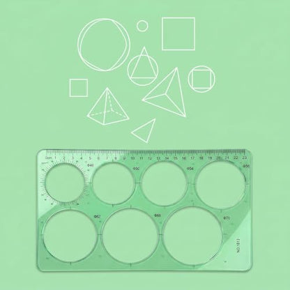 7 Pcs Drafting Templates,ABS Plastic Geometric Stencils,Unit: CM