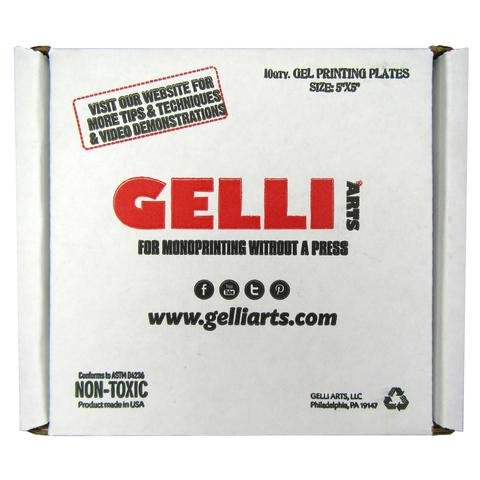 Gelli Arts 5" X 5" 10 Plates Gel Printing Plates - Gel Plate Class Pack, Reusable Printing Items, Printmaking Supplies for School, Clear Monoprinting, Items for Art Classes - size: 5" X 5"