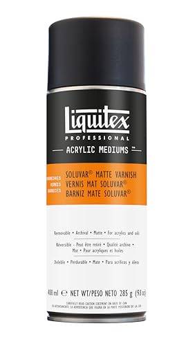 Liquitex Professional Soluvar Matte Varnish, 295g (10.4-oz), Aerosol Spray | Mineral Spirit Based, Adds Matte Sheen, Protects & Resists Dirt Retention, Increases Brightness, Resists Discoloration - color: Soluvar Matte, style: 10.4-oz