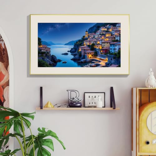 HeeBenor 5D Landscape Large Diamond Painting Kits for Adults, 27.5" X15.7" - color: Seaside Town 047