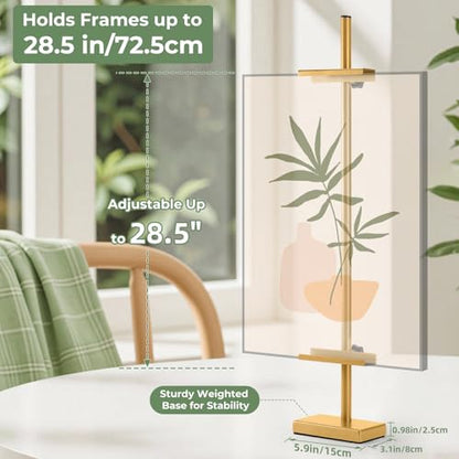 Rofio Adjustable Tabletop Easel, Picture Frame & Sign Display Stand, Gold - color: Gold