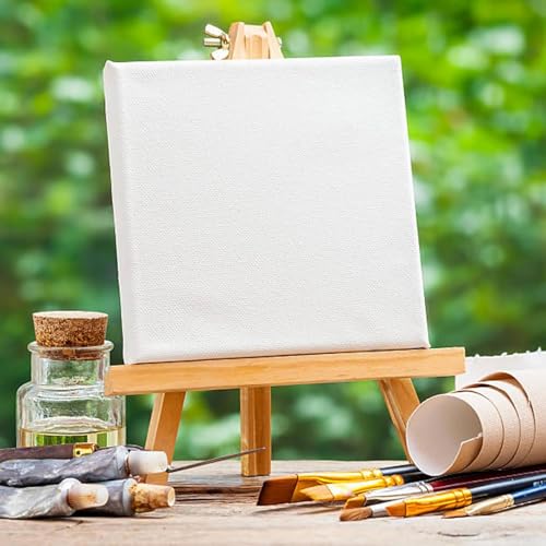 4Pack 9 Inch Pine Wood Easels, Easel Stand for Painting Canvases, Art, and Crafts, Tripod, Painting Party Easel, Kids Student Tabletop Easels for Painting, Portable Canvas Photo Picture Sign Holder - style: 4-pack