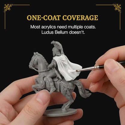 Ludus Bellum Miniature Paint White Color 18ml Precision Dropper Bottle | Professional Acrylic Paint for Miniatures & Models, Provides Quality Acrylic Tones and Shades for Warhammer 40K D&D Figures - color: White