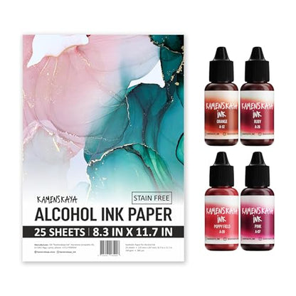 Kamenskaya Alcohol Ink Set with Alcohol Ink Paper