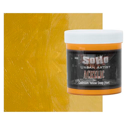 Soho Urban Artist Heavy Body Acrylic Paint - 500 ml Jar - Cadmium Yellow Deep Hue - Thick, Rich Color, Excellent Coverage, Professional Quality - Artists Acrylic Paint - color: Cadmium Yellow Deep Hue, size: 16.91 Fl Oz (Pack of 1)