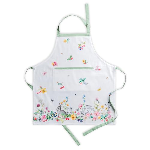 Maison d' Hermine Aprons for women with Pocket 100% Cotton (27.50"x31.50") | Adjustable Neck Strap & long ties Apron Men Chef Wedding Cooking Gardening Server Maid - color: 061 - Printemps