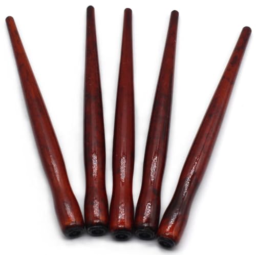 Gullor 5 Pieces Dip Pen Holder, Wooden Comic Pen Nib Holder for Calligraphy Writing Signing - color: Red