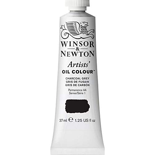 Winsor & Newton Artists' Oil Paint, 37ml Tube, Charcoal Grey | Formulated with the finest pigments with excellent tinting strength; use thickly or thin to a very fine glaze. - color: Charcoal Grey, style: 1.25-oz Tube