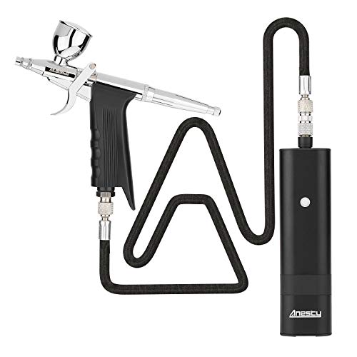 AHPPro Cordless Airbrush Kit with High Pressure Compressor | Portable Airbrush for Barber,Makeup, Model Painting, Nail Art & Cake Decorating